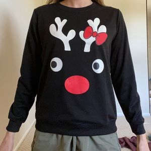 Adorable reindeer Christmas sweatshirt